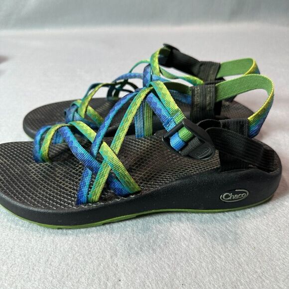 Chaco ZX 2 Classic Sandals Womens 11 Toe Loop Blue Green Hiking Outdoor - Picture 4 of 6